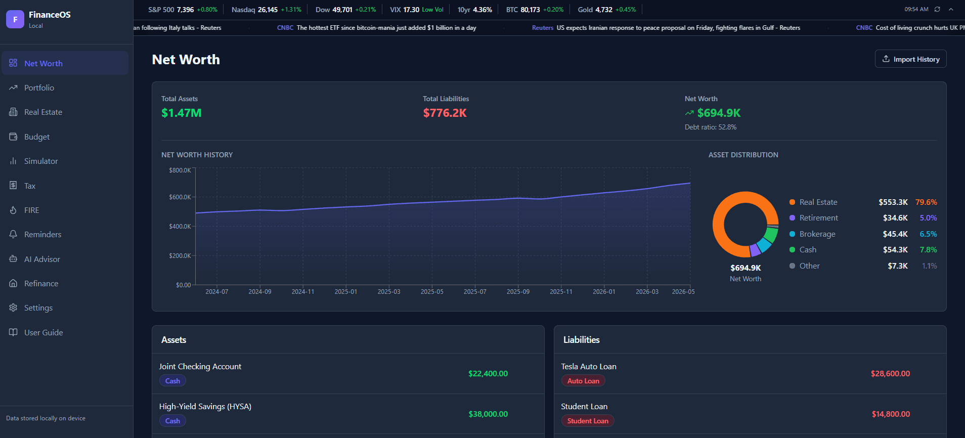 FinanceOS Local screenshot